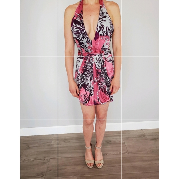 Marciano colorful, low cut dress - Picture 2 of 4